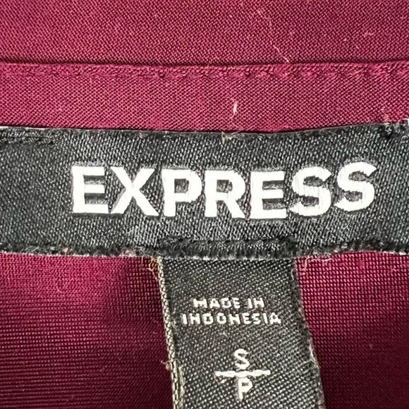 Express Purple Ruched Balloon Sleeve Blouse Womens S Elegant Minimalist - Picture 8 of 9